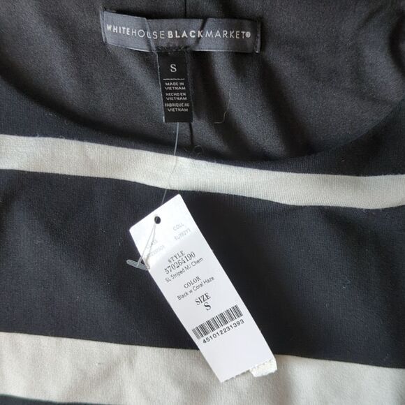 White House Black Market Striped Mini-Dress With Coral Ombre - Picture 9 of 11